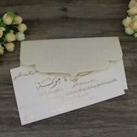 Simple Style Embossing Invitation Pocket Wedding Card Customized Foil Printing Thank You Card 